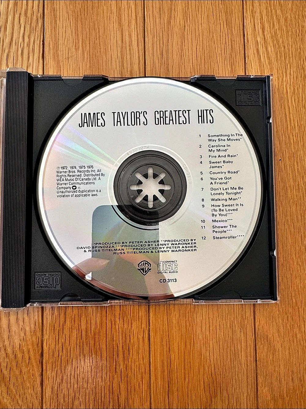 Warner Bros. Records James Taylor's Greatest Hits Album in White & Black